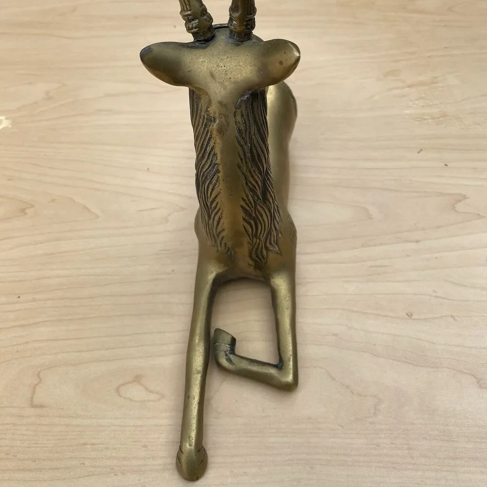 Vintage Solid Brass Metal Decorative Sarreid Deer Animal Statue Artwork Art